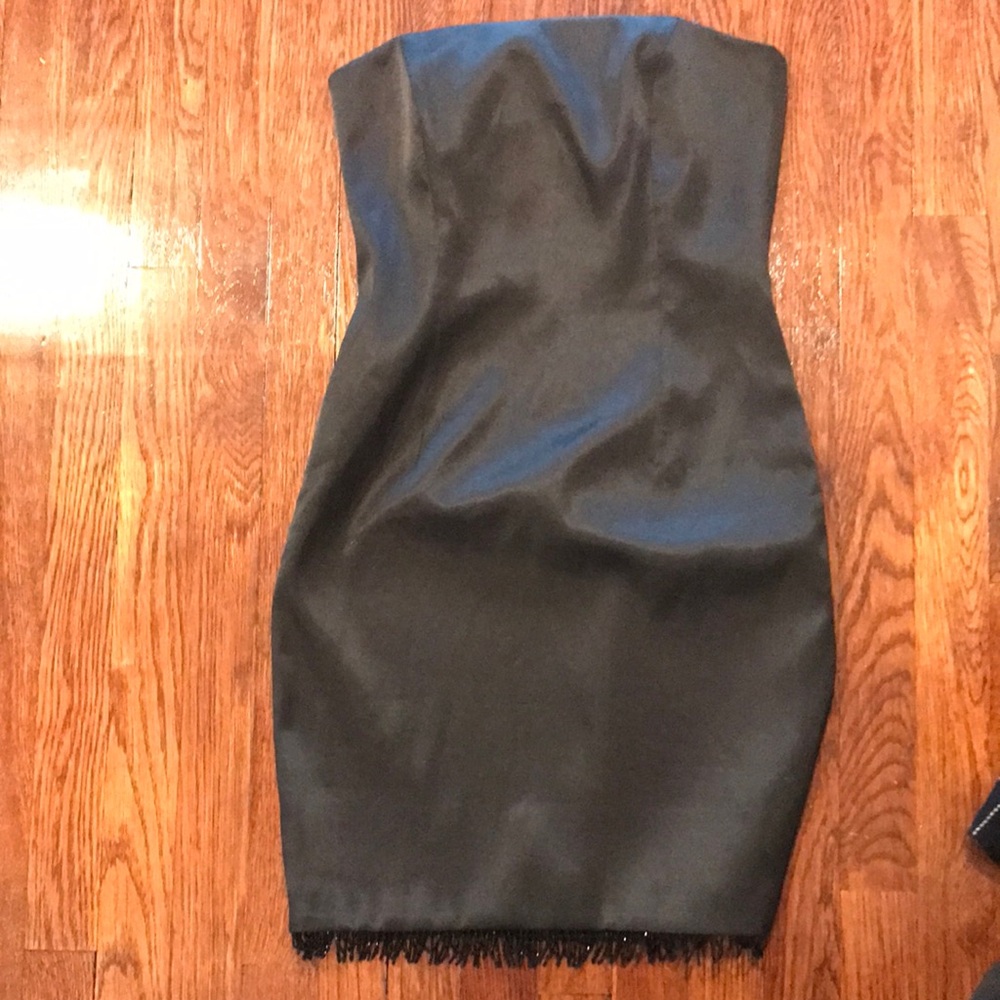 Elegant Black Beaded Strapless Dress